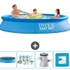 Pooler^Intex rund oppustelig let sæt swimmingpool - 305 x 61 cm - blå - inkluderet tilbehør CB2