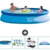 Pooler^Intex rund oppustelig let sæt swimmingpool - 366 x 76 cm - Blå - Inkluderet tilbehør CB59