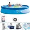 Pooler^Intex rund oppustelig let sæt swimmingpool - 396 x 84 cm - Blå - Inklusive Tilbehør CB55
