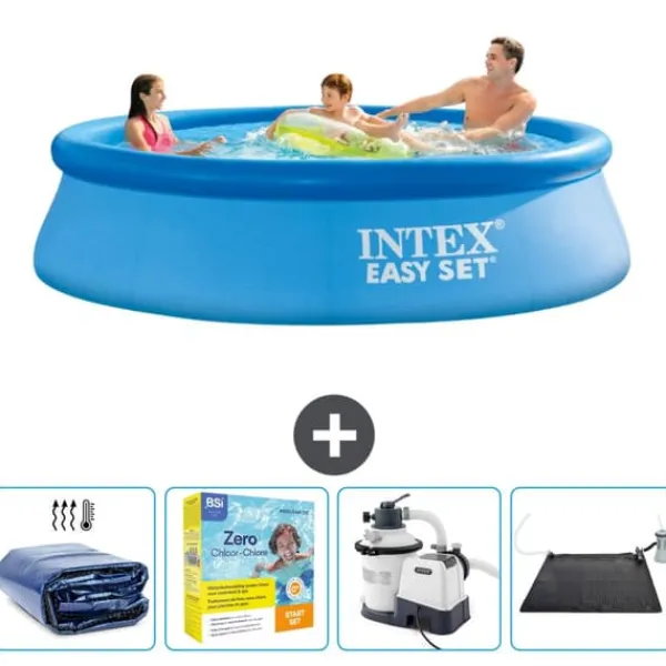 Discount Intex rund oppustelig let sæt swimmingpool - 305 x 76 cm - Blå - Inkluderet tilbehør CB69 Pooler