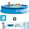 Intex rund oppustelig let sæt swimmingpool - 396 x 84 cm - Blå - Inklusive Tilbehør CB16 Pooler