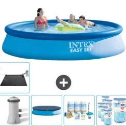 Discount Intex rund oppustelig let sæt swimmingpool - 396 x 84 cm - Blå - Inklusive Tilbehør CB18 Pooler