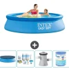 Best Intex rund oppustelig let sæt swimmingpool - 244 x 61 cm - blå - inkluderet tilbehør A386 Pooler