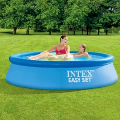 Best Intex rund oppustelig let sæt swimmingpool - 244 x 61 cm - blå - inkluderet tilbehør A386 Pooler