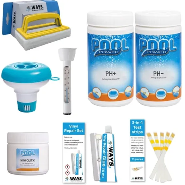 Best Intex rund oppustelig let sæt swimmingpool - 244 x 61 cm - blå - inkluderet tilbehør A386 Pooler
