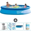 Clearance Intex rund oppustelig let sæt swimmingpool - 366 x 76 cm - Blå - Inklusive Tilbehør CB87 Pooler
