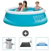 Hot Intex rund oppustelig let sæt swimmingpool - 183 x 51 cm - blå - inkluderet tilbehør CB79 Pooler