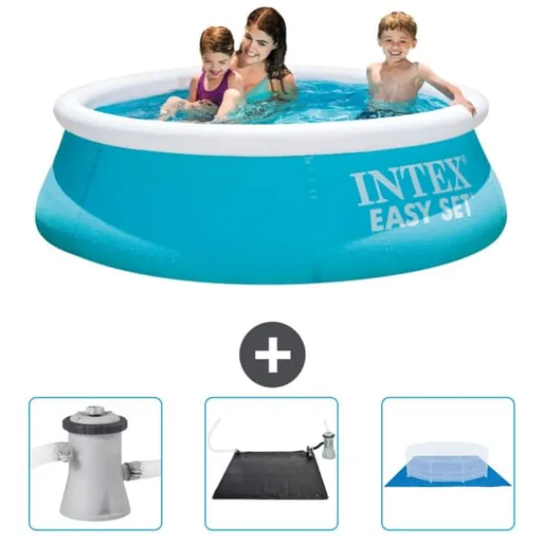 Hot Intex rund oppustelig let sæt swimmingpool - 183 x 51 cm - blå - inkluderet tilbehør CB79 Pooler