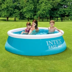 Hot Intex rund oppustelig let sæt swimmingpool - 183 x 51 cm - blå - inkluderet tilbehør CB79 Pooler
