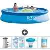 Discount Intex rund oppustelig let sæt swimmingpool - 396 x 84 cm - Blå - Inklusive Tilbehør CB89 Pooler