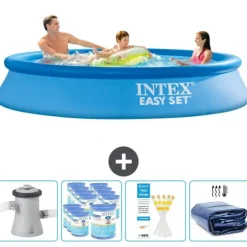 Discount Intex rund oppustelig let sæt swimmingpool - 305 x 61 cm - Blå - Inklusive Tilbehør CB86 Pooler