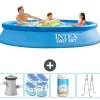 Pooler^Intex rund oppustelig let sæt swimmingpool - 305 x 61 cm - Blå - Inklusive Tilbehør CB96