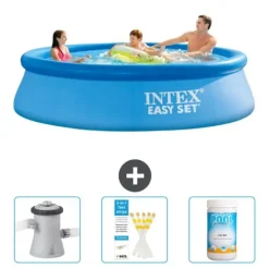 Pooler^Intex rund oppustelig let sæt swimmingpool - 305 x 76 cm - Blå - Inkluderet tilbehør CB73
