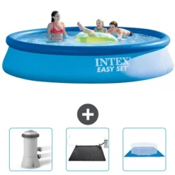 Pooler^Intex rund oppustelig let sæt swimmingpool - 396 x 84 cm - Blå - Inkluderet tilbehør CB79