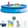 Pooler^Intex rund oppustelig let sæt swimmingpool - 396 x 84 cm - Blå - Inkluderet tilbehør CB13