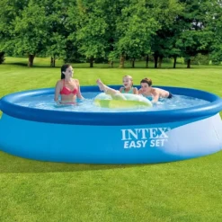 Best Intex rund oppustelig let sæt swimmingpool - 396 x 84 cm - Blå - Inklusive Tilbehør CB22 Pooler