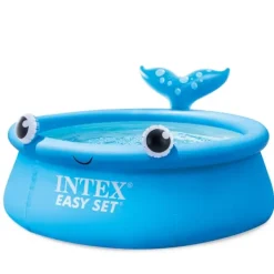 Pooler^Intex rund oppustelig let sæt swimmingpool - 183 x 51 cm - Blå - Hval - Inkluderet tilbehør CB73