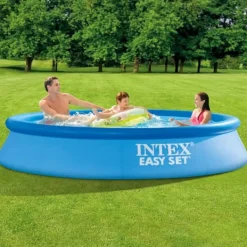 Hot Intex rund oppustelig let sæt swimmingpool - 305 x 61 cm - blå - inkluderet tilbehør CB62 Pooler