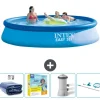 Pooler^Intex rund oppustelig let sæt swimmingpool - 396 x 84 cm - Blå - Inkluderet tilbehør CB14