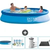 Online Intex rund oppustelig let sæt swimmingpool - 366 x 76 cm - Blå - Inkluderet tilbehør CB4 Pooler