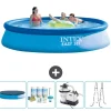 Best Intex rund oppustelig let sæt swimmingpool - 396 x 84 cm - Blå - Inkluderet tilbehør CB64 Pooler