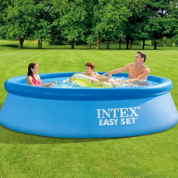Pooler^Intex rund oppustelig let sæt swimmingpool - 305 x 76 cm - Blå - Inklusive Tilbehør CB26