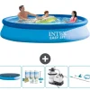 Pooler^Intex rund oppustelig let sæt swimmingpool - 366 x 76 cm - Blå - Inkluderet tilbehør CB65