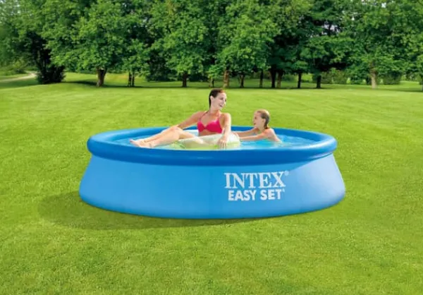 Pooler^Intex Svømmebassin - Nemt Sæt - 244 x 61 cm - Inklusiv solsejl