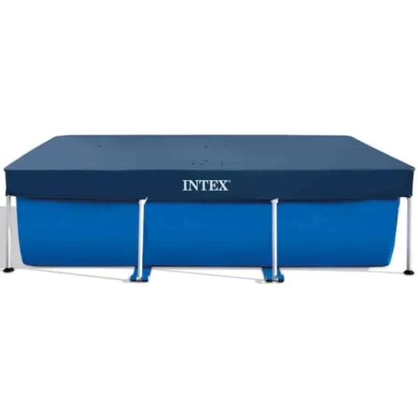 Pooler^Intex svømmebassin med rektangulær ramme - 300 x 200 x 75 cm - Blå - Inkluderet tilbehør CB6