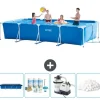 Clearance Intex svømmebassin med rektangulær ramme - 450 x 220 x 84 cm - Blå - Inkluderet tilbehør CB63 Pooler