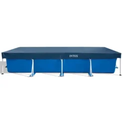 Pooler^Intex svømmebassin med rektangulær ramme - 450 x 220 x 84 cm - Blå - Inkluderet tilbehør CB5