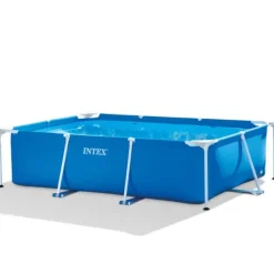 Pooler^Intex svømmebassin med rektangulær ramme - 220 x 150 x 60 cm - Blå - Inkluderet tilbehør A21