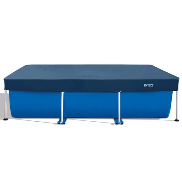 Pooler^Intex svømmebassin med rektangulær ramme - 220 x 150 x 60 cm - Blå - Inkluderet tilbehør CB6