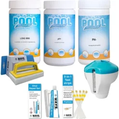 Discount Intex svømmebassin med rektangulær ramme - 260 x 160 x 65 cm - Blå - Inkluderet tilbehør CB97 Pooler