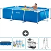 Pooler^Intex svømmebassin med rektangulær ramme - 260 x 160 x 65 cm - Blå - Inkluderet tilbehør CB64