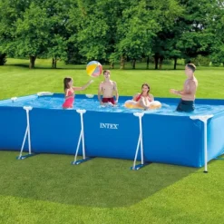 Best Intex svømmebassin med rektangulær ramme - 450 x 220 x 84 cm - Blå - Inkluderet tilbehør CB13 Pooler