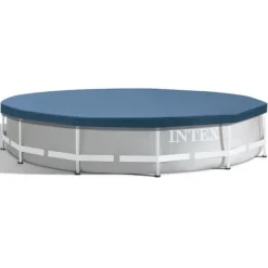 Pooler^Intex svømmebassin med rund prismeramme - 366 x 76 cm - Grå - Inkluderet tilbehør CB62