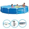 Pooler^Intex Svømmebassin Metalramme - Svømmebassinpakke - 366x76 cm