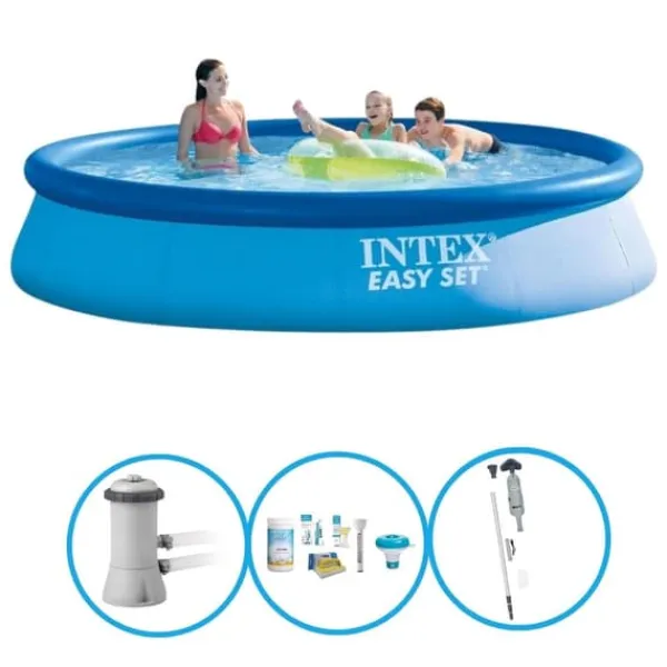 Hot Intex Swimming Pool Easy Set - Svømmebassin sæt - 396x84 cm Pooler