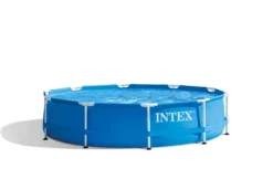 Pooler^Intex swimmingpool - Metalramme - 305 x 76 cm - Inklusiv solsejl- og filterpumpe