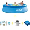 Pooler^Intex swimmingpool - Nemt sæt - 305 x 76 cm - Inklusiv WAYS vedligeholdelsespakke, filterpumpe & jordklud