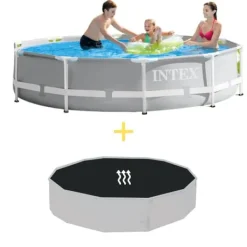 Clearance Intex swimmingpool - Prismeramme - 305 x 76 cm - Inklusiv solsejl Pooler