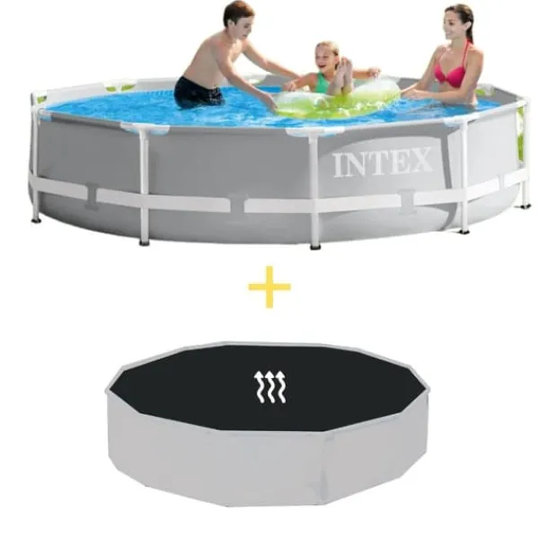 Clearance Intex swimmingpool - Prismeramme - 305 x 76 cm - Inklusiv solsejl Pooler