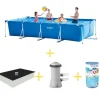 Pooler^Intex swimmingpool - Rammebassin - 450 x 220 x 84 cm - Inklusiv solsejl, filterpumpe og filter