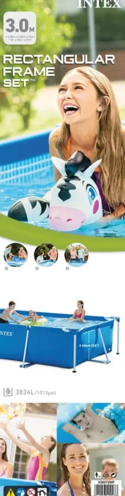 Online Intex swimmingpool - Rammebassin - 300 x 200 x 75 cm - Inklusiv WAYS vedligeholdelsespakke Pooler