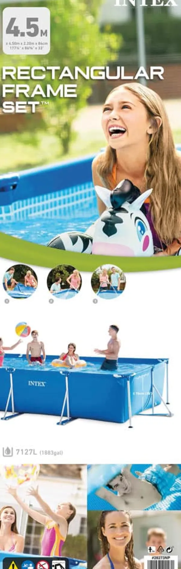 Hot Intex swimmingpool - Rammebassin - 450 x 220 x 84 cm - Inklusiv WAYS vedligeholdelsespakke Pooler
