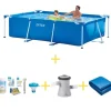 Discount Intex swimmingpool - Rammebassin - 260 x 160 x 65 cm - Inklusiv WAYS vedligeholdelsespakke, filterpumpe og jordklud Pooler