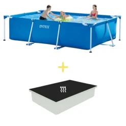 Hot Intex swimmingpool - Rammebassin - 300 x 200 x 75 cm - Inklusiv solsejl Pooler