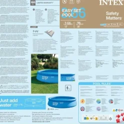 Pooler^INTEX swimmingpool Easy Set 366x76 cm 28130NP