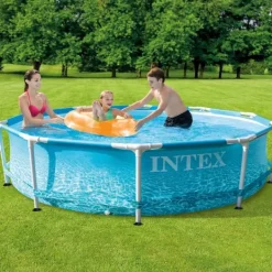 Intex swimmingpool med rund ramme - 305 x 76 cm - Vandprint - Inklusive Tilbehør CB25 Pooler